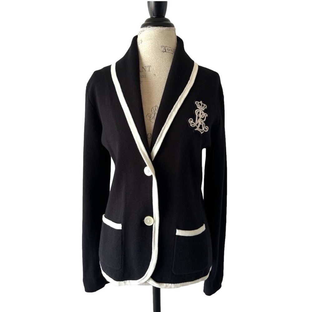 Lauren Ralph Lauren Crown Crest Logo Cotton Blazer